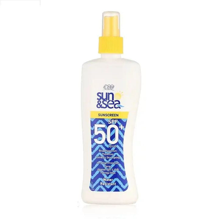 ‎EVA Sun & Sea Sunscreen Spray SPF 50+ - 200ml ايفا بخاخ واقي من الشمس  بعامل حماية +50-200 مل