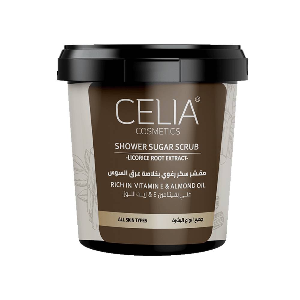 CELIA Shower Sugar Scrub Licorice Root Extract - 500g | سيليا مقشر السكر الرغوي بخلاصة عرق السوس - 500 غرام
