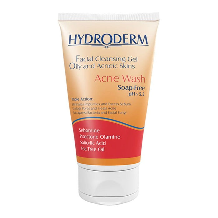 Hydr derm Acne Wash Soap - Free - 150ml | هيدروديرم غسول رغوي للبشرة المعرضة لحب الشباب - خالي من الصابون - 150 مل