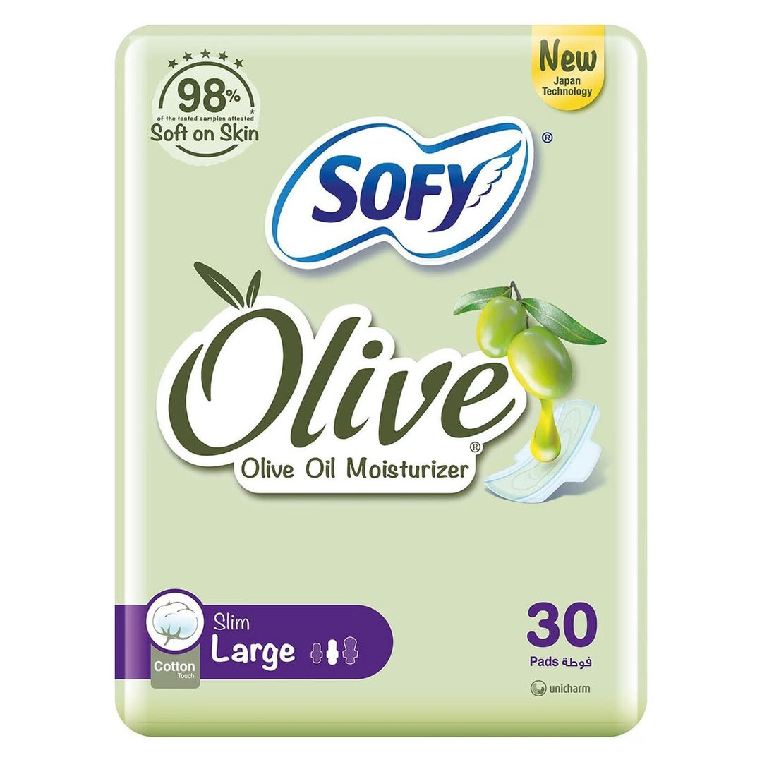 Sofy Olive Oil Moisturizer Large - 30Pcs| فوط نسائية حجم كبير -30 قطعة