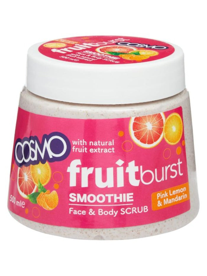 COSMO Smoothie Face & Body Scrub Pink Lemon & Mandarin - 500ml | كوزمو مقشر للجسم والوجه بالليمون - 500 مل