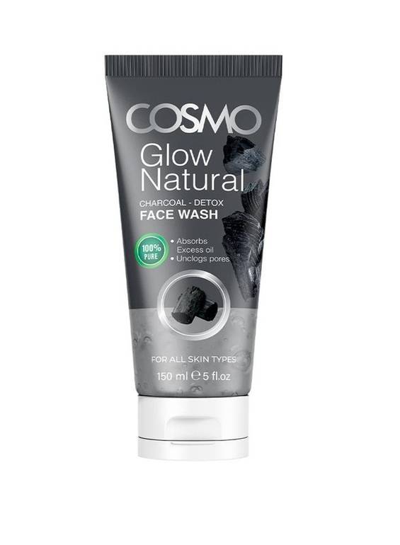 COSMO Glow Natural Charcoal - Detox Face Wash - 150ml | كوزمو غسول منقي للوجه بالفحم النشط - 150 مل