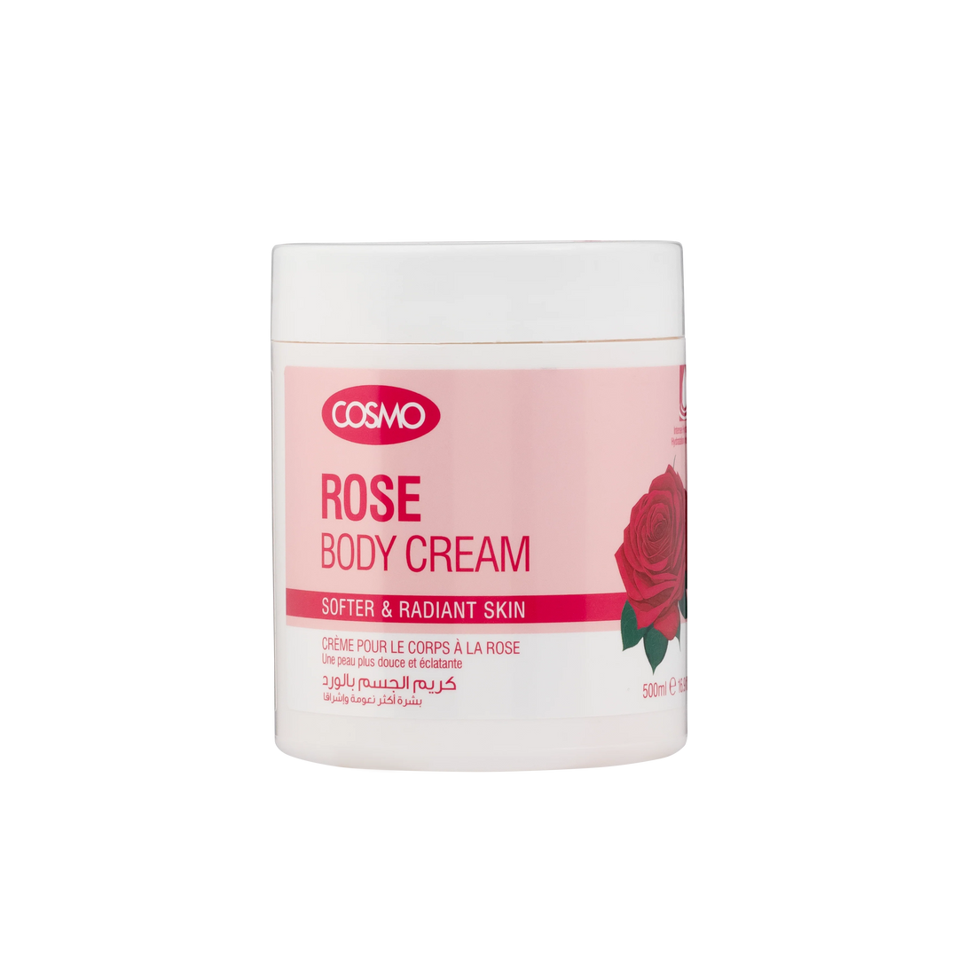 COSMO Rose Body Cream Softer & Radiant Skin - 500ml | كوزمو كريم الجسم برائحة الورد - 500 مل