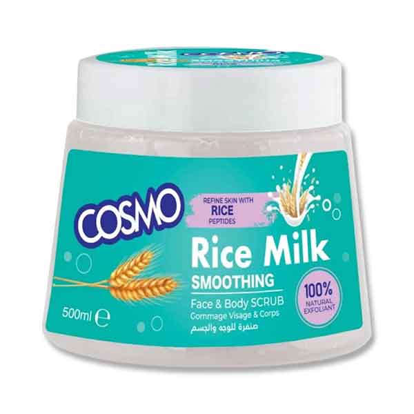 COSMO Rice Milk Smoothing Face & Body Scrub - 500ml | كوزمو مقشر الوجه و الجسم بالحليب و الأرز - 500 مل