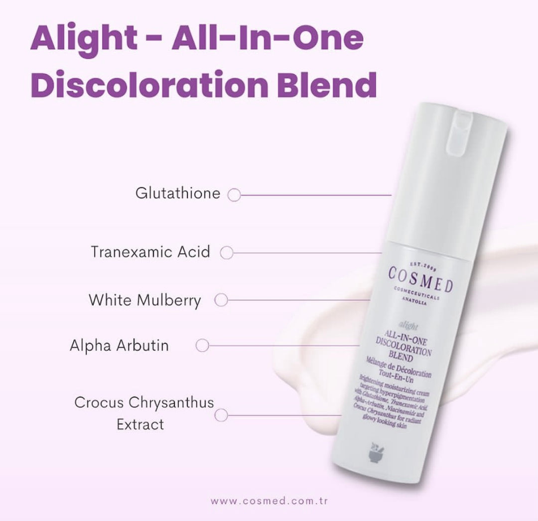 Cosmed All IN ONE Discoloration Blend Brighteting Cream - 30ml | كوزميد كربم لتفتيح البشرة - 30 مل