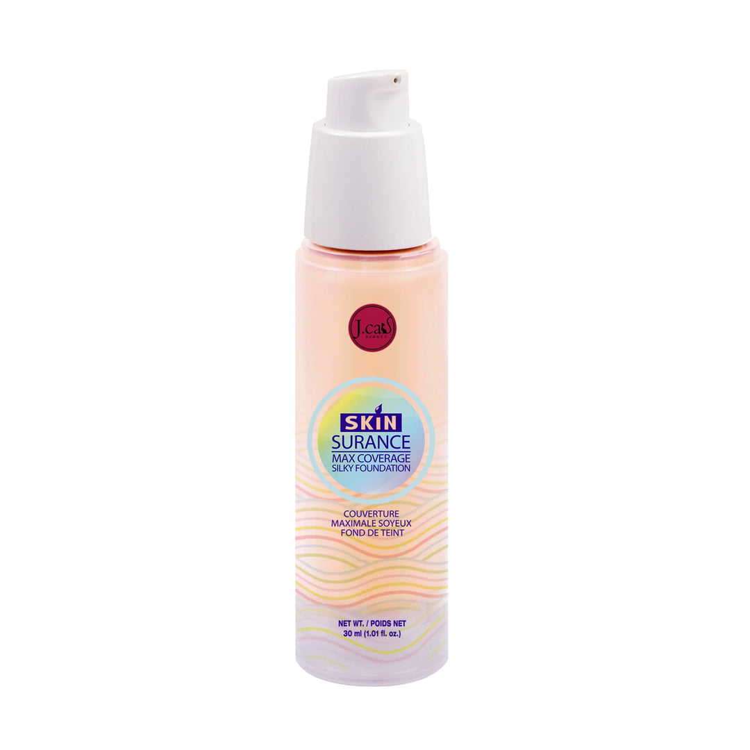 J. Cat SKINSURANCE MAX COVER SILKY FOUNDATION PORCELAIN - 30ml|  جي كات كريم اساس عالي التغطية -30مل