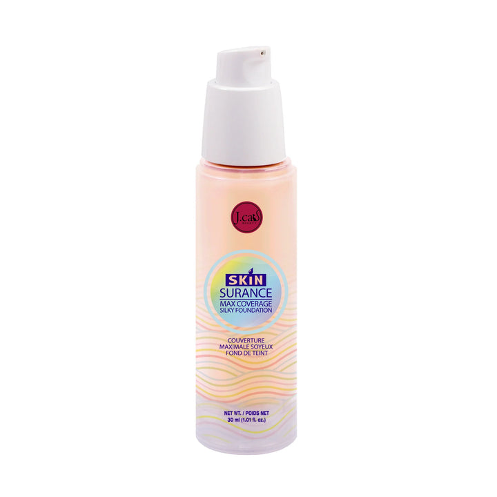 J. Cat SKINSURANCE MAX COVER SILKY FOUNDATION PORCELAIN - 30ml|  جي كات كريم اساس عالي التغطية -30مل