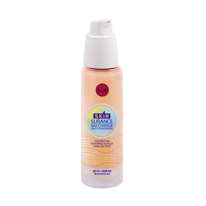 J. Cat SKINSURANCE MAX COVER SILKY FOUNDATION PORCELAIN - 30ml|  جي كات كريم اساس عالي التغطية -30مل