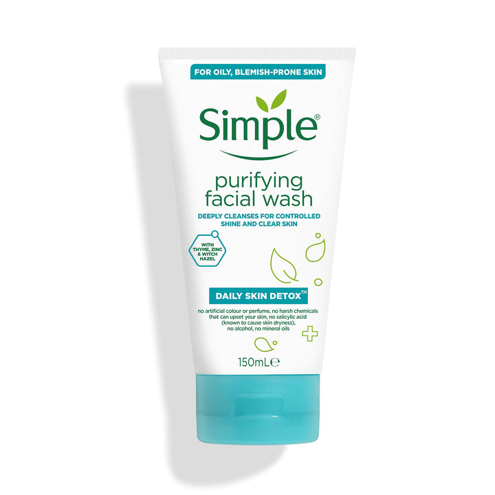 Simple Daily Skin Detox Purifying Facial Wash - 150ml | سمبل غسول ديتوكس للوجه - 150 مل