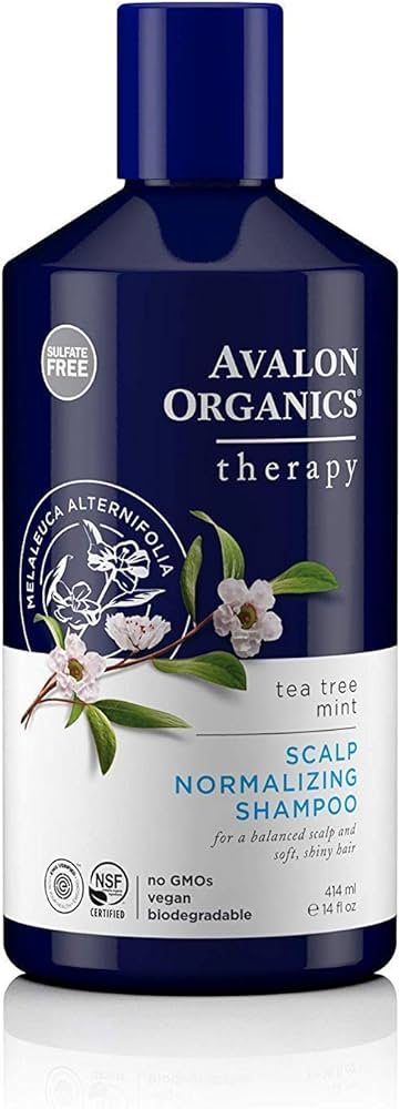 AVALON ORGANICS Scalp Normalizing Tea Tree Mint Shampoo  - 414ml | افالون اورغانيكس شامبو لتهدئة فروة الرأس بزيت شجرة الشاي و النعنع - 414 مل