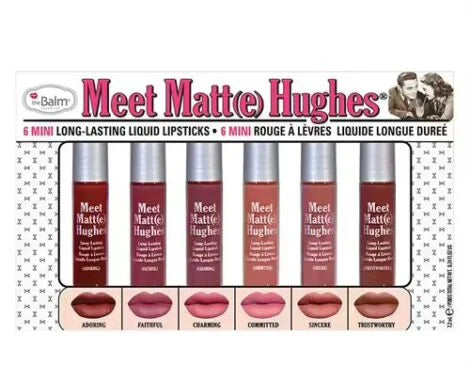 the Balm Meet Matt (e) Hughes Mini Kit - 6pcs | ذا بالم مجموعة أحمر شفاه بالحجم الصغير - 6 قطع