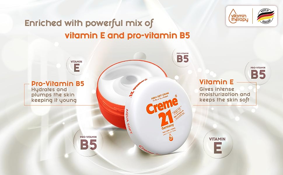 Creme21 Germany Aqua Soft Cream Normal Skin - 250ml| كريمي 21 جيرمني كريم مرطب للبشرة العادية -250 مل