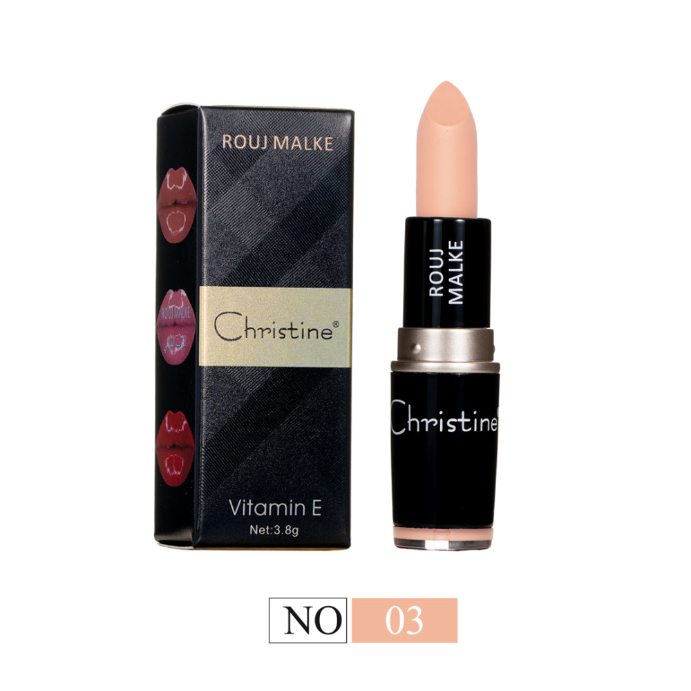 Christine Rouj Malke Vitamin E - 3.8g | كريستين احمر شفاه غني بالفيتامين اي - 3.8 غ