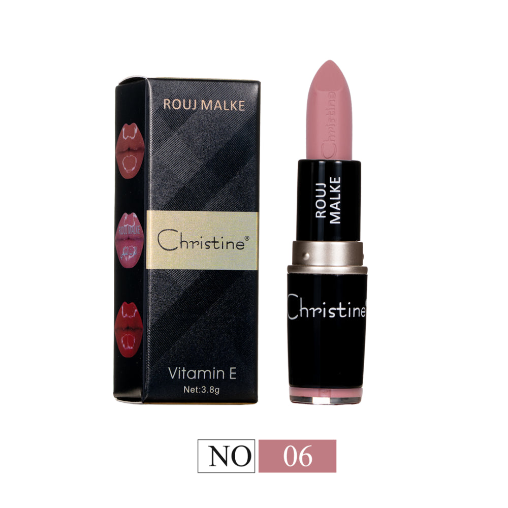 Christine Rouj Malke Vitamin E - 3.8g | كريستين احمر شفاه غني بالفيتامين اي - 3.8 غ