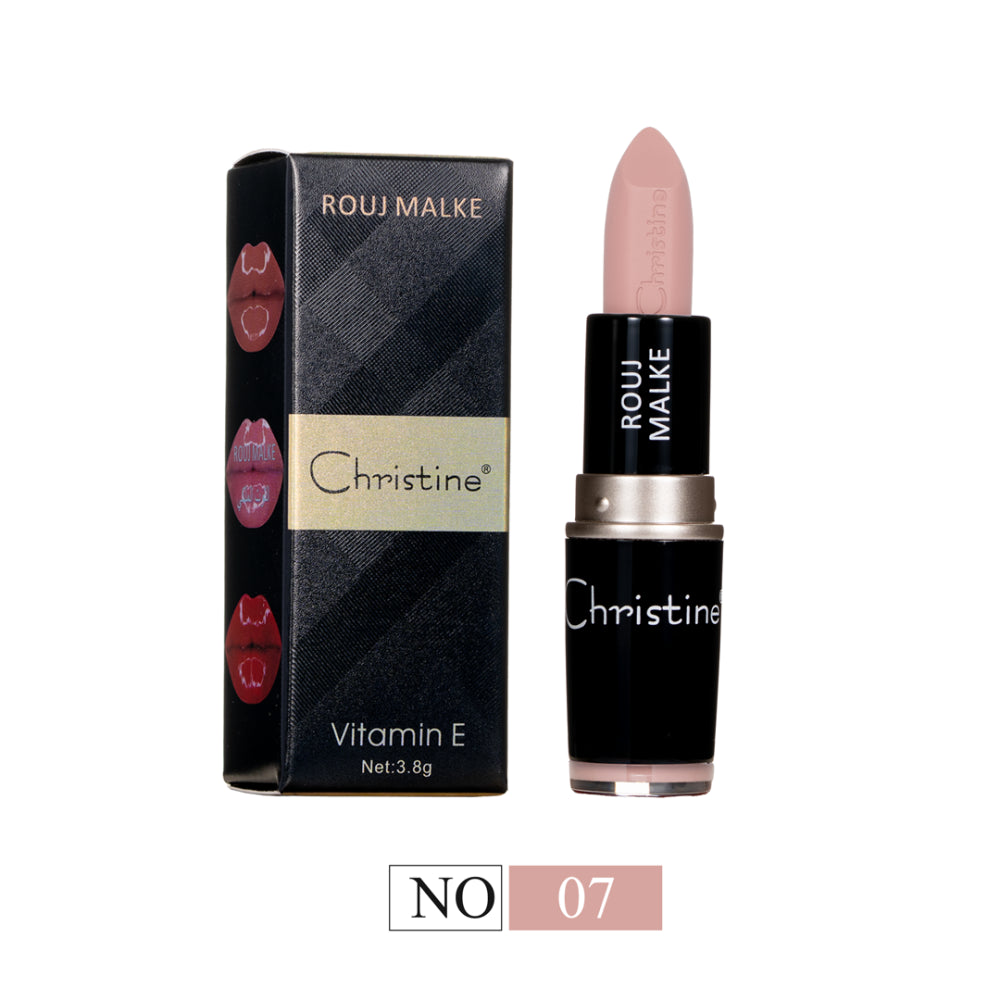 Christine Rouj Malke Vitamin E - 3.8g | كريستين احمر شفاه غني بالفيتامين اي - 3.8 غ