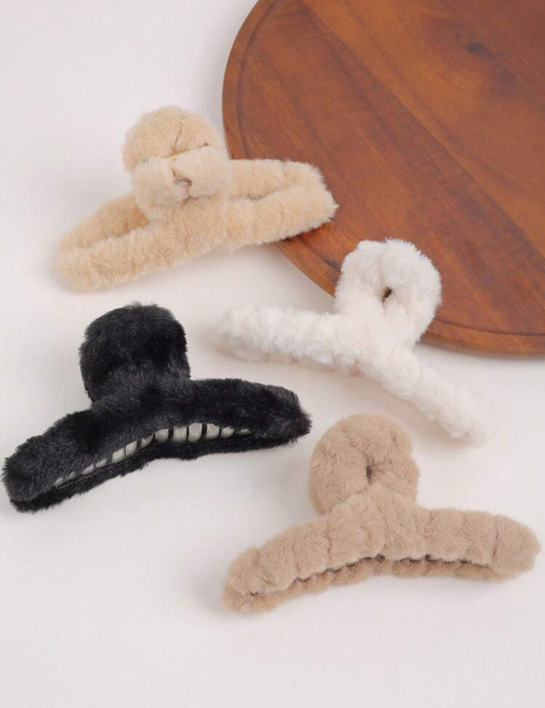 Fur Hair Clip - 4pcs | مشابك شعر فرو - 4 قطع