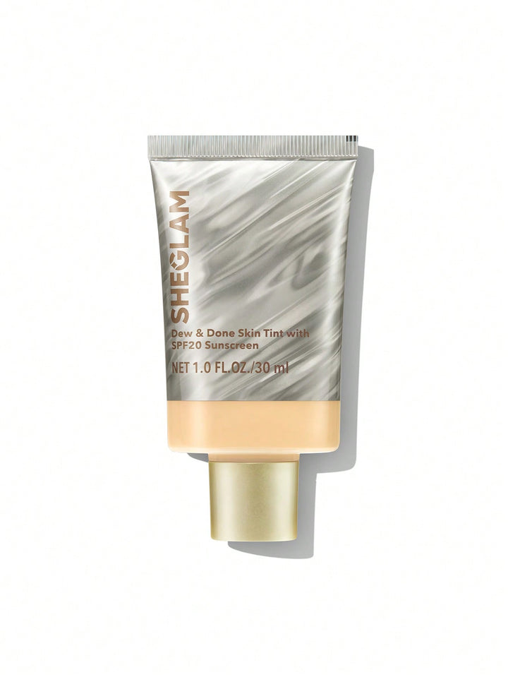 SHEGLAM Dew & Done Skin Tint with spf 20 sunscreen - 30ml | شيكلام كريم أساس مع عامل حماية spf20 - 30 مل