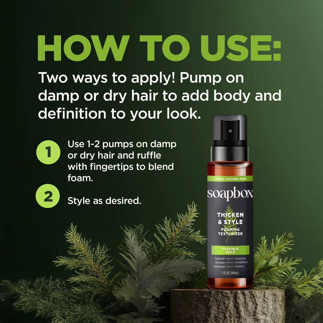 Soapbox Wholesale Men's Thicken & Style Foaming Texturizer - 147ml | سوب بوكس موس لتصفيف الشعر للرجال - 147 مل