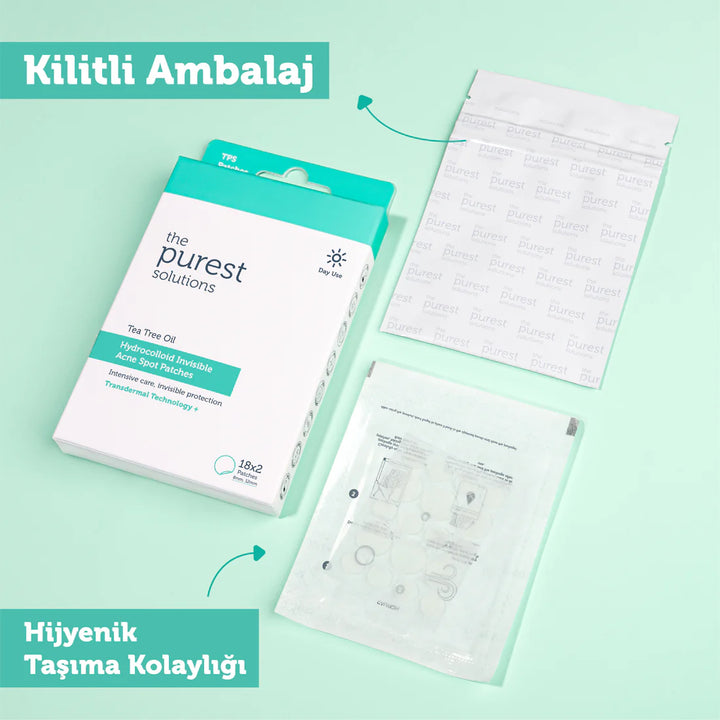 The Purest Tea Tree Oil Hydrocolloid Invisible Acne Spot Patches 18*2|  18*2بيوريست لصقات لعلاج حب الشباب