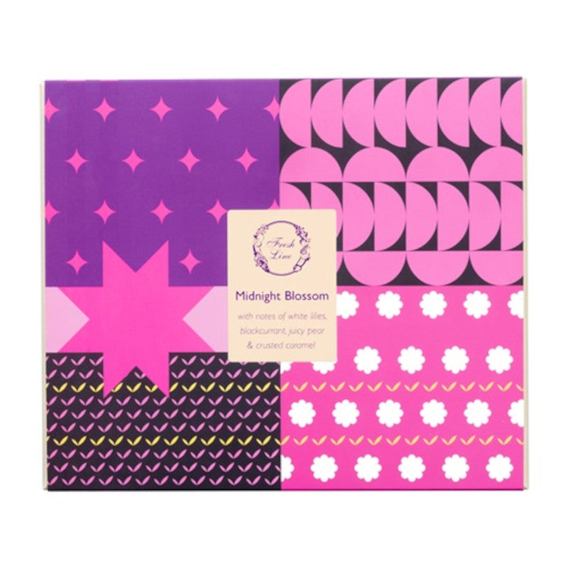 Fresh Line Midnight Blossom Set Shower Gel 150ml Body Lotion 150ml Hand Cream 50ml Eau De Toilette 50ml| فريش لاين مجموعة للعناية بالجسم