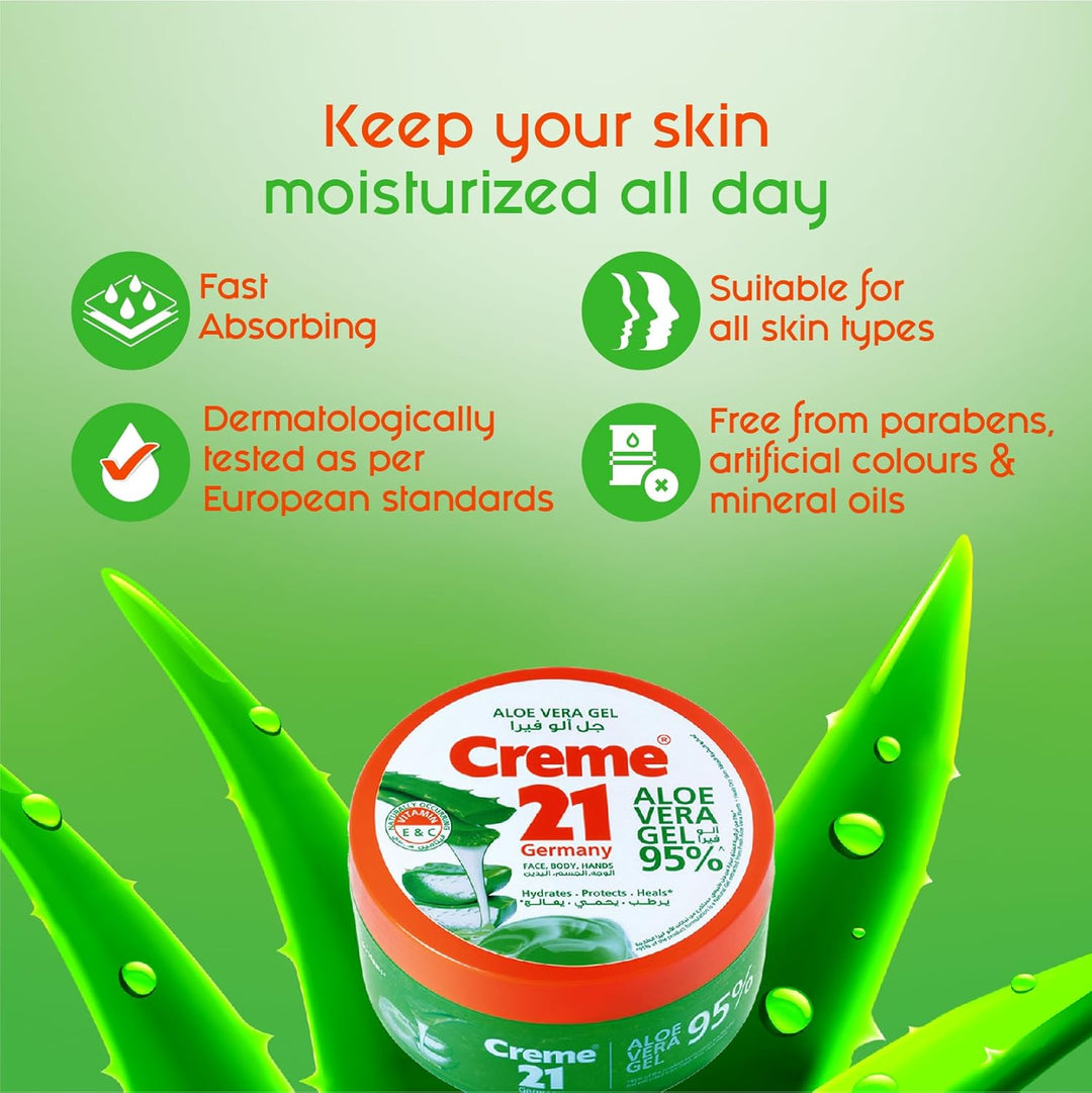 Creme 21 Aloe Vera Gel For Dry Skin -300ml | كريم 21 جيل الألوفيرا للبشرة الجافة - 300 مل