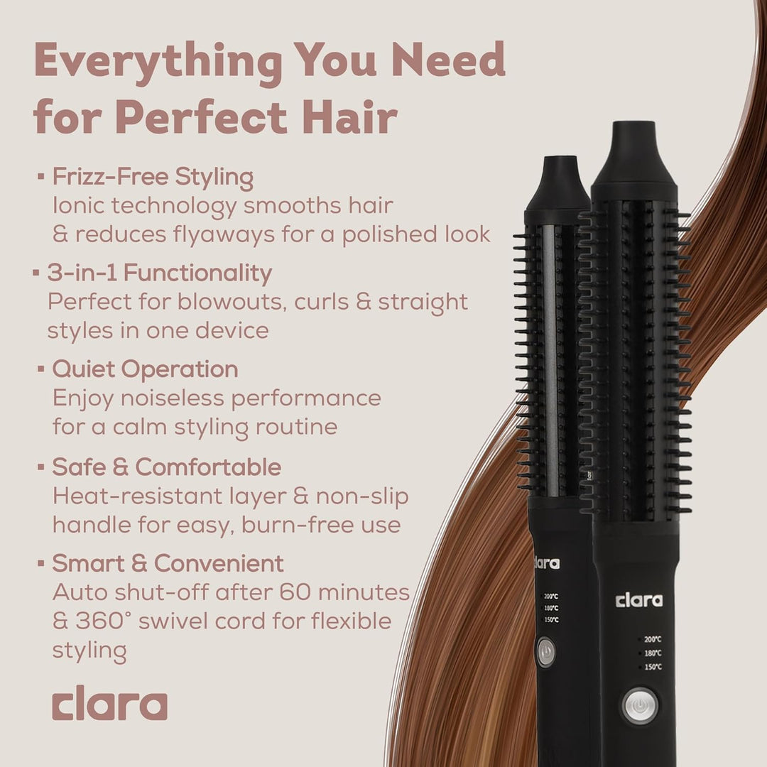 Anti-Frizz Ionic Slim Hot Brush Clara | كلارا  الفرشاة الحرارية النحيفة