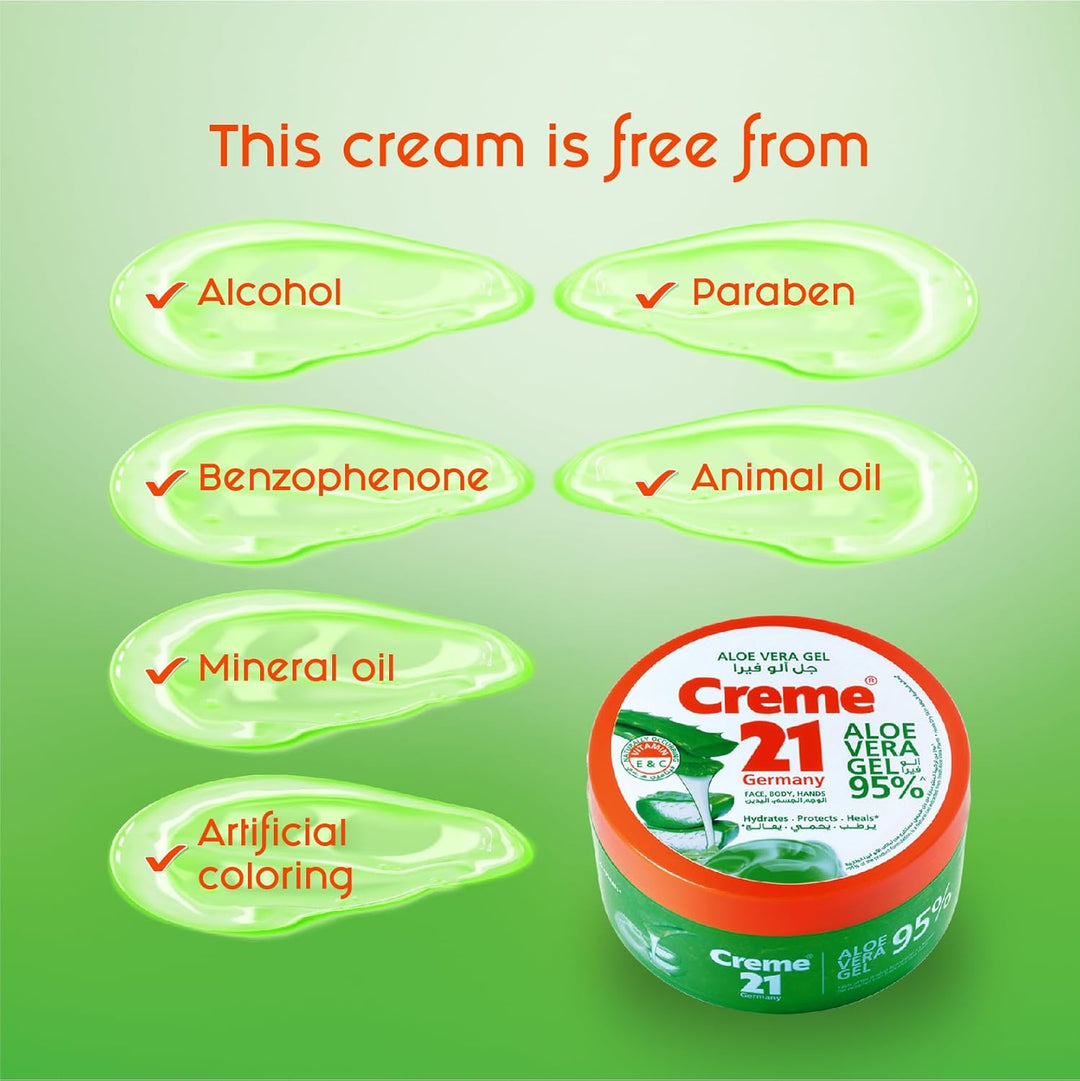 Creme 21 Aloe Vera Gel For Dry Skin -300ml | كريم 21 جيل الألوفيرا للبشرة الجافة - 300 مل
