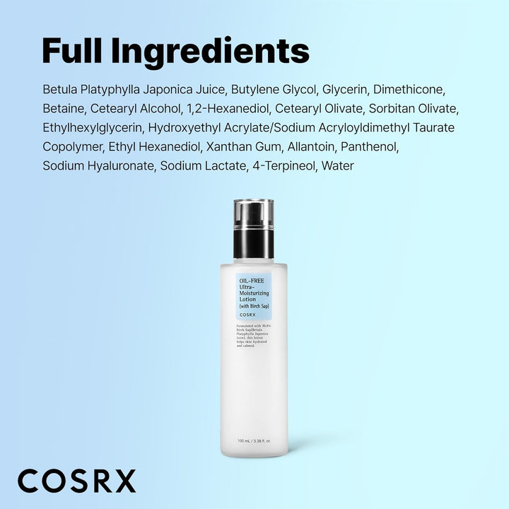 Cosrx Oil Free Ultra Moisturizing Lotion - 100ml | كوزركس مرطب لوشن للوجه خالي من الزيوت - 100 مل - 100 مل