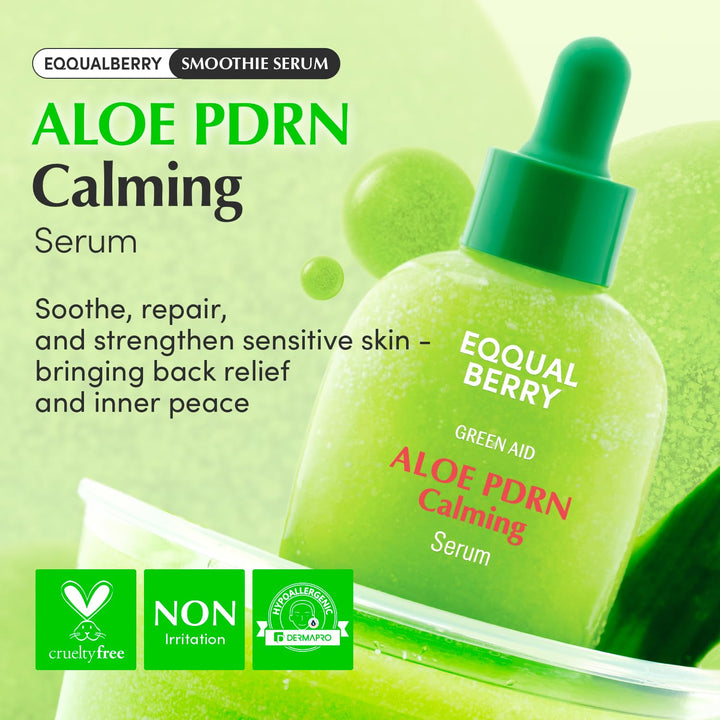 EQQUAL BERRY Green Aid Aloe PDRN Calming Serum - 30ml | إي كوال بيري سيروم مهدئ جرين إيد بالألوفيرا – 30 مل