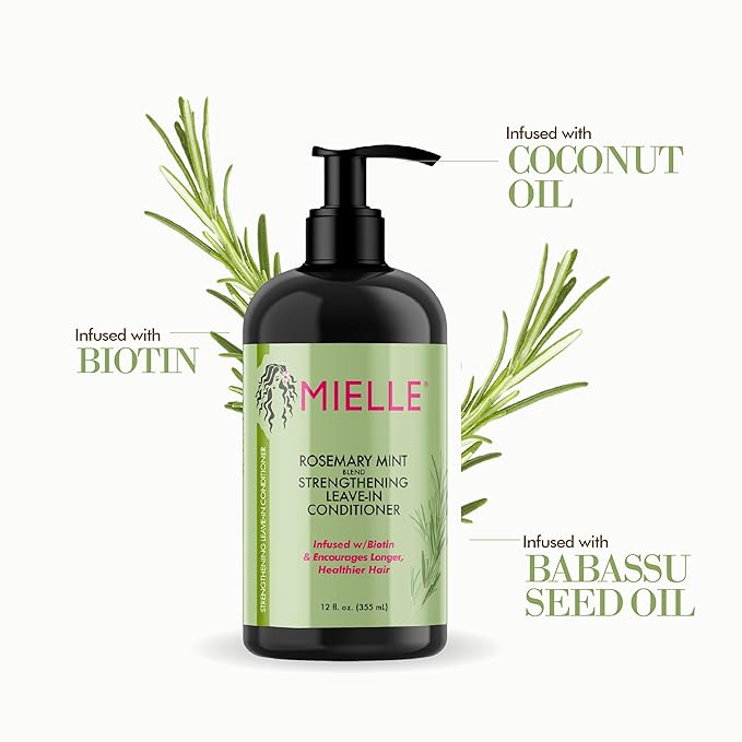 Mielle Rosemary Mint Strengthening Leave-In Conditioner - 355ml | بلسم الشعر المرطب والمقوي بالروزماري والنعناع  - 355 مل