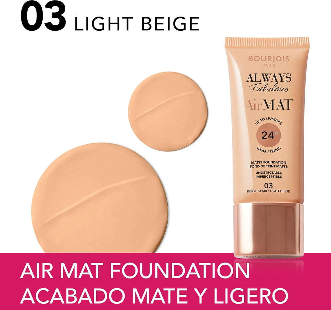 Bourjois Always Fabulous Air Mat Foundation - 30 ml| برجوا كريم أساس مات -30 مل