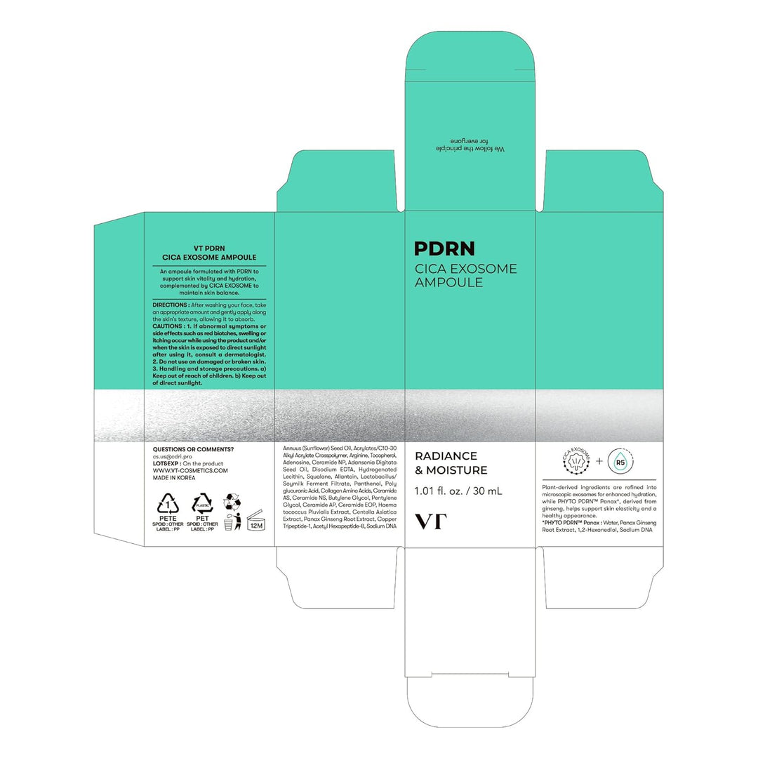 VT Cosmetics R5 Firming Ampoule (PDRN Cica Exosome) - 30ml|  في تي كوزمتكس أمبول شدّ مركز للبشرة -30 مل