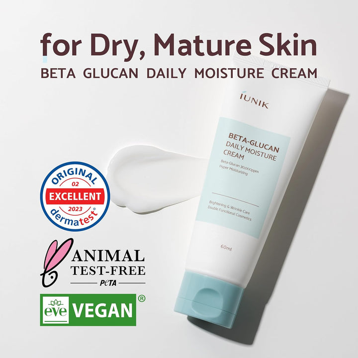 IUNIK Beta-Glucan Daily Moisture Cream - 60ml | ايونيك مرطب بيتا غلوكان يومي للوجه - 60 مل