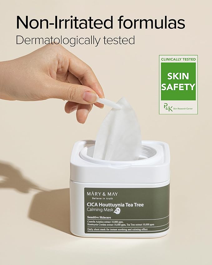 MARY & MAY Cica Houttuynia Tea Tree Calming Mask 400 g | ماسك مهدئ من ماري أند ماي بسكا هوتتونيا وزيت شجرة الشاي – 400 جم