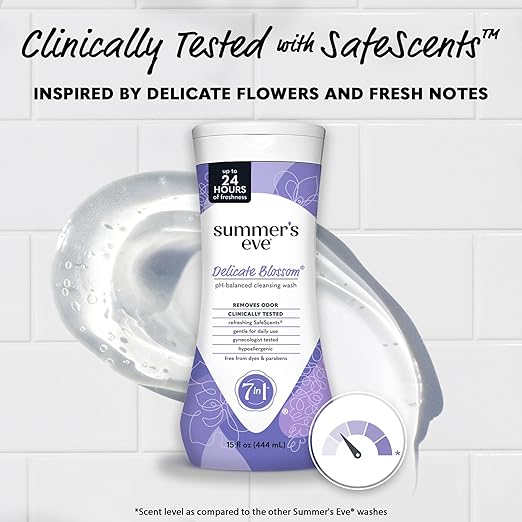 Summers Eve Delicate Blossom Balanced Cleansing Wash For Sensitive Skin - 444 ml | غسول تنظيف متوازن للبشرة الحساسة – 444 مل