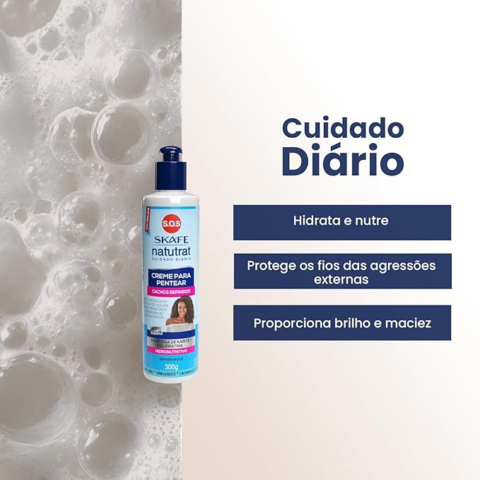 Skafe Natutrat Creme Para Pentear Cachos Definidos - 300g | سكاف كريم تصفيف للشعر – (كيراتين طبيعي) – 300 غرام