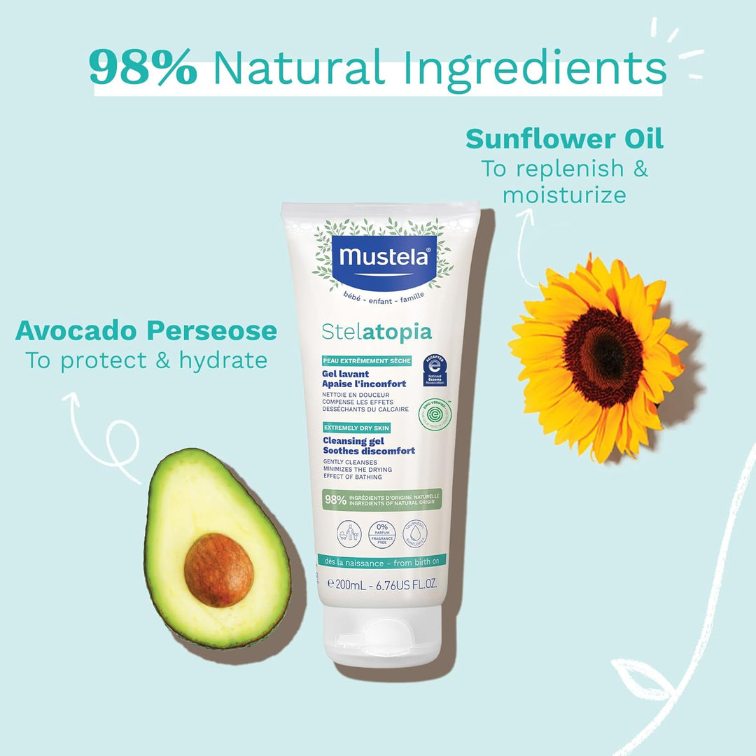 Mustela Cleansing Gel Soothing Discomfort - 200ml | موستيلا جل استحمام مهدئ للبشرة - 200 مل