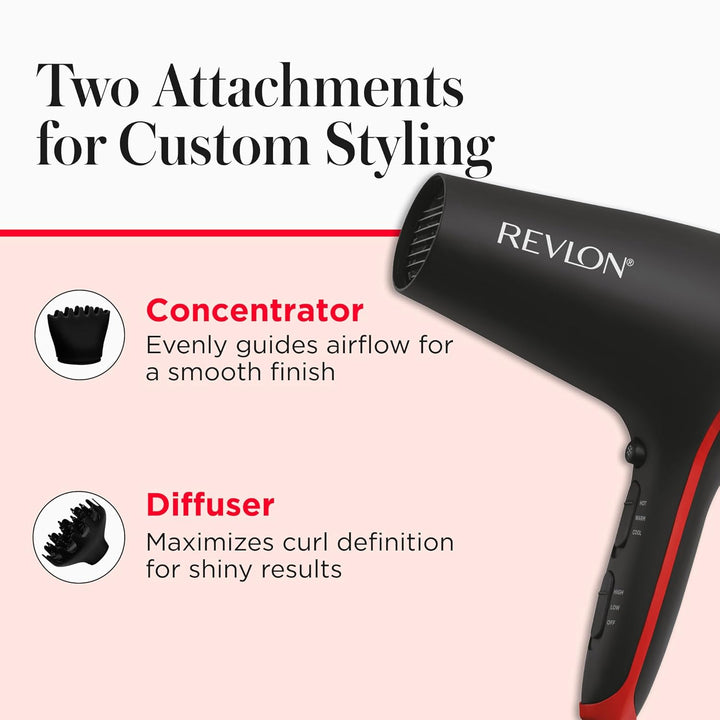 REVLON Coconut Oil - Infused Hair Dray + Volumising Diffuser - 2000w | ريفلون مجفف الشعر بزيت جوز الهند + موزع الحجم - 2000 واط