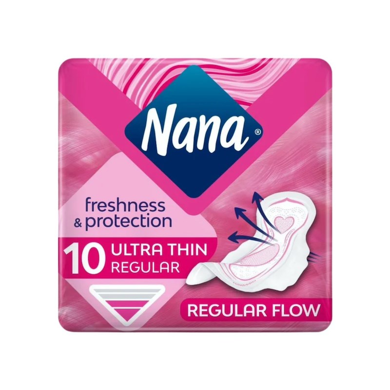 Nana Ultra Thin Regular Flow - 10pads | نانا فوط فائقة النحافة للتدفق العادي - 10قطع