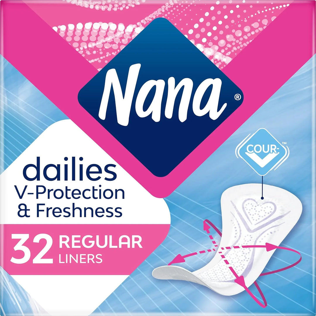 Nana Dailies V- Protection & Freshness Regular 32 Pcs | نانا فوط نسائية يومية - 32 قطعة