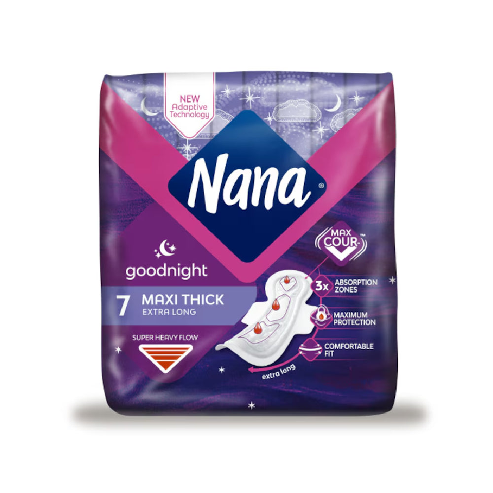 Nana Goodnight Maxi Thick Extra Long - 7pads | نانا فوط ماكسي ثيك الليلية - 7 قطع