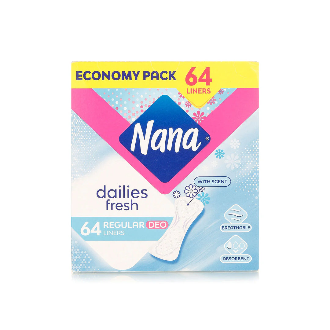 Nana Regular Liners With Scent - 64pads | نانا فوط يومية معطرة - 64 قطعة