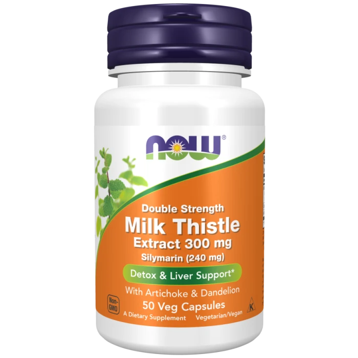 now Milk Thistle Extract 300mg - 50veg Capsules | ناو مكمل غذائي مستخلص حليب نبتة شوكة مريم - 50 كبسولة نباتية