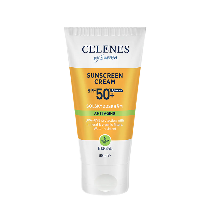Celenes by Sweden Sunscreen Cream Spf50+ Anti Aging - 50ml | سيلينس كريم واقي شمسي مضاد للتجاعيد spf50+ - 50 مل