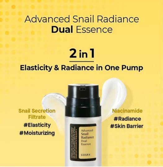Cosrx Advanced Snail Radiance Dual Essence - 80ml | كوزركس ايسنس الحلزون المضاعف - 80 مل