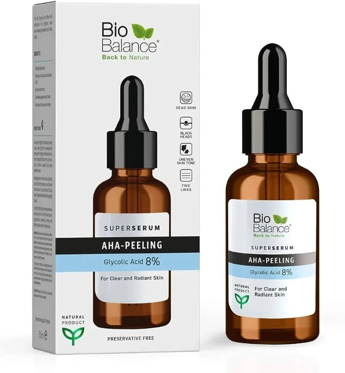 BIO BALANCE Super Serum AHA Peeling Glycolic Acid 8% - 30ml | بايو بالانس سيروم الجليكوليك اسيد 8% - 30 مل