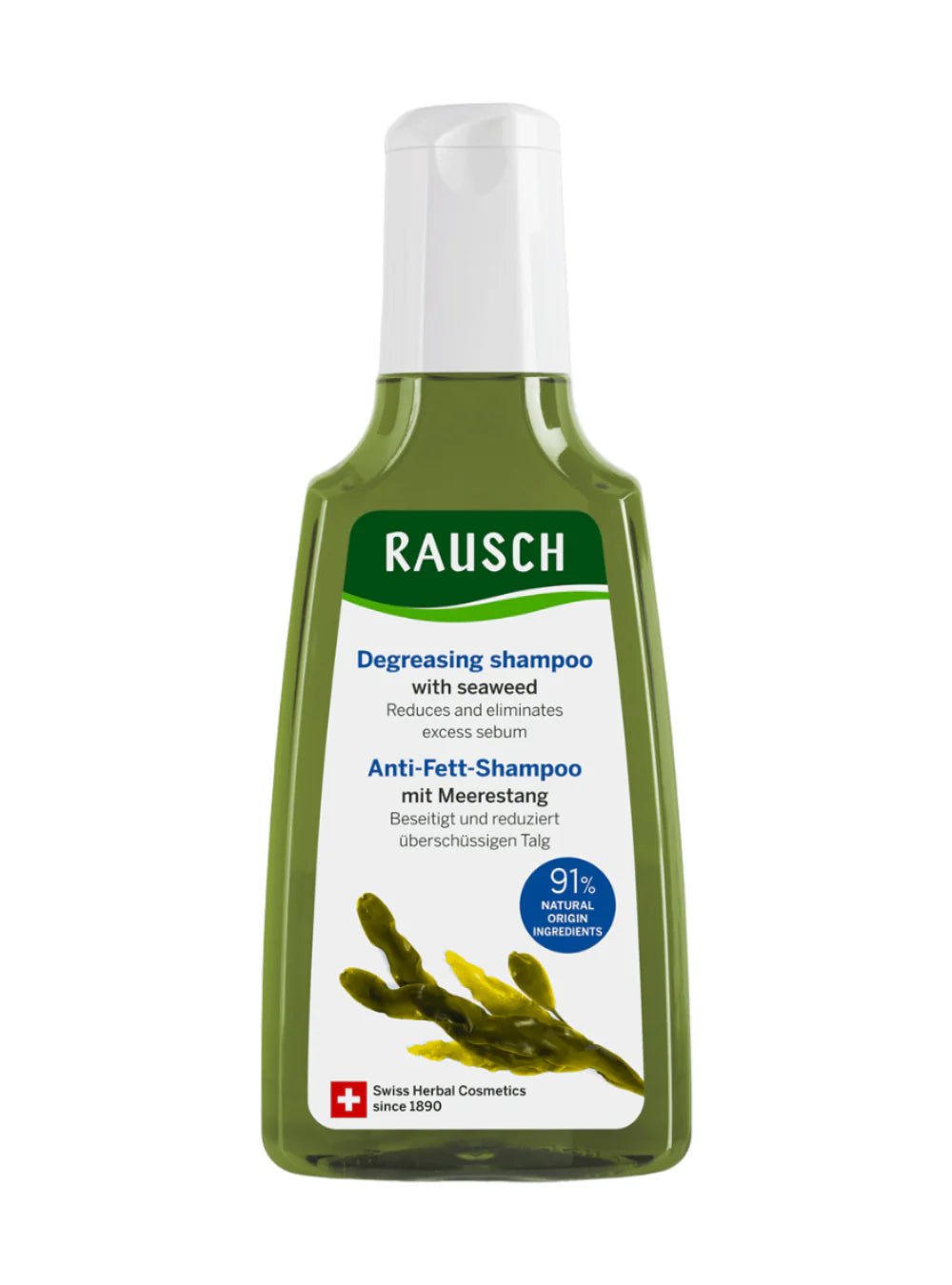 RAUSCH Anti-grease shampoo With seaweed - 200ml | راوش شامبو للشعر وفروة الرأس الدهنية - 200 مل