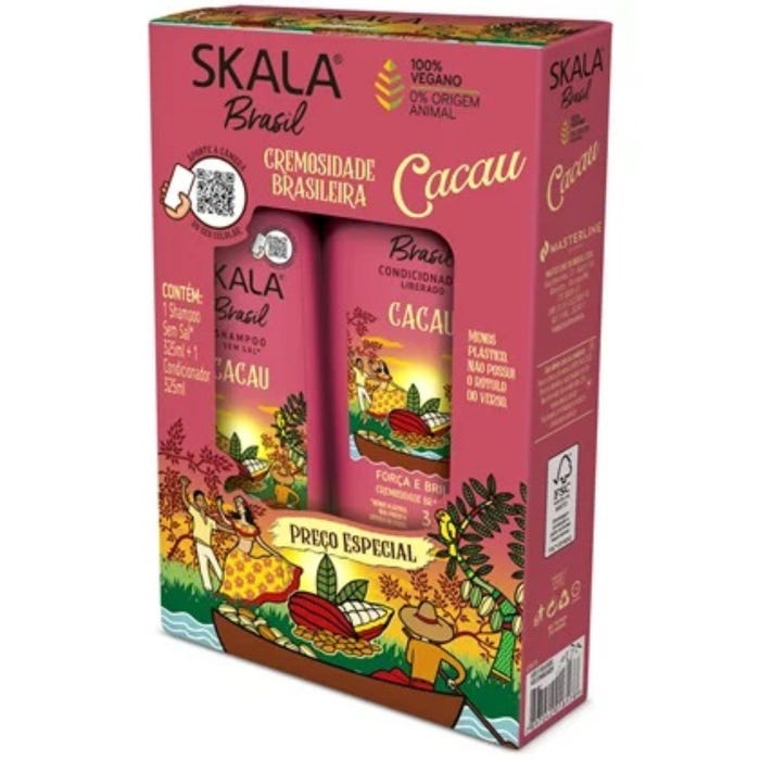 SKALA - Brasil - Kit Shampoo e Condicionador Cacau - 325x325ml | سكالا