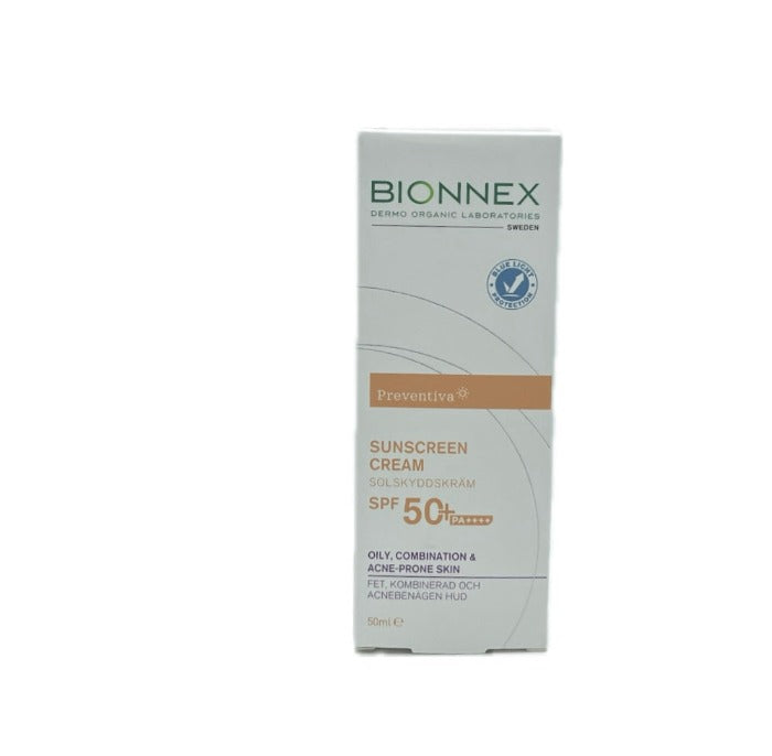 BIONNEX Sunscreen Cream Oily Combination & Acne - prone Skin Spf 50 - 50ml | بايونيكس كريم واقي شمسي للبشرة الدهنية و المختلطة spf50 - 50 مل