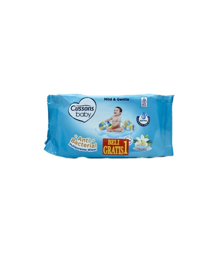 Cussons Baby Anti Bacterial Multipurpose Wipes - 2Pcs | كوسونز بيبي مناديل مبللة مضادة للبكتيريا - قطعتان